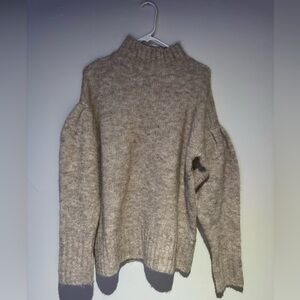 Women’s Neutral Beige Mock Neck Sweater